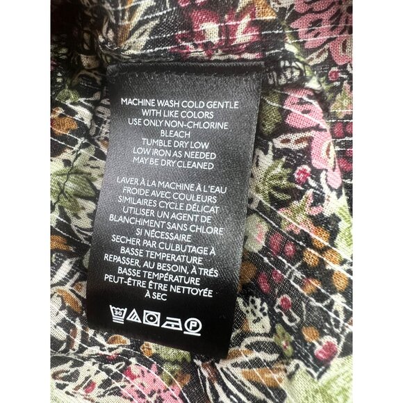 Free People Daybreak Floral Print Long Sleeve Shirt With Ruffle Details Large - Picture 14 of 15